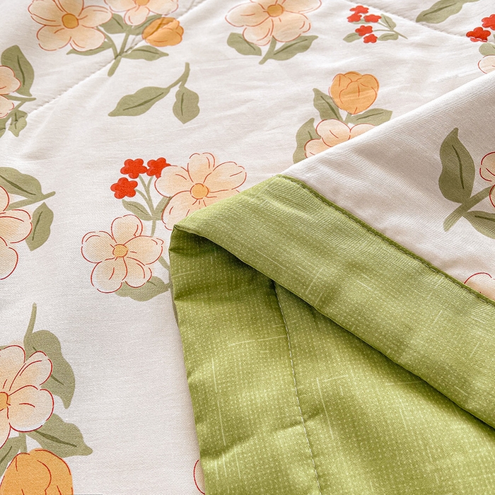 91家纺网 家纺一手货源 找家纺 思雅庭 2025新款里外全棉夏被新疆棉花夏凉被空调被 悦夏花语