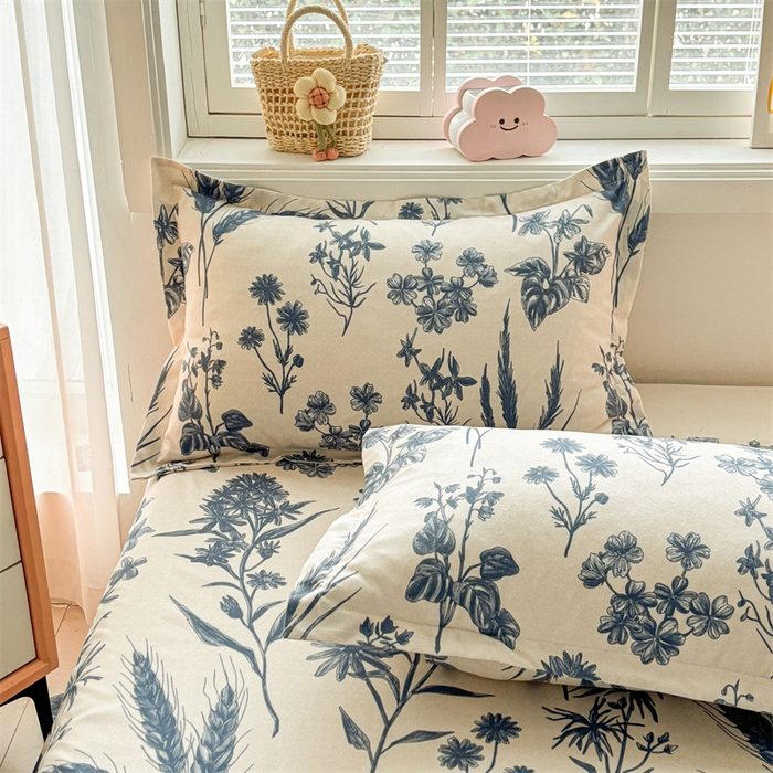 91家纺网 家纺一手货源 找家纺 爱一个家 2025新款植物羊绒四件套 青花词