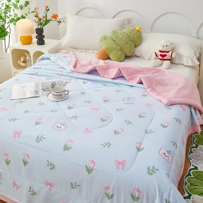 91家纺网 家纺一手货源 找家纺 中国龙家纺 2025新款舒爽柔小棉夏被被子被芯 温妮小熊