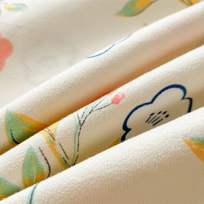 91家纺网 家纺一手货源 找家纺  爱一个家 2025新款植物羊绒四件套 恬静花开