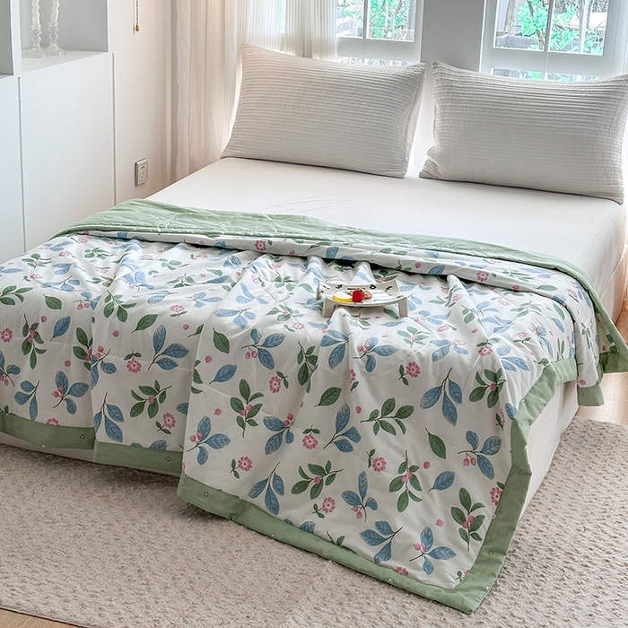 91家纺网 家纺一手货源 找家纺 瑜珠家纺 2025新款里外全棉棉花夏被 花样年华