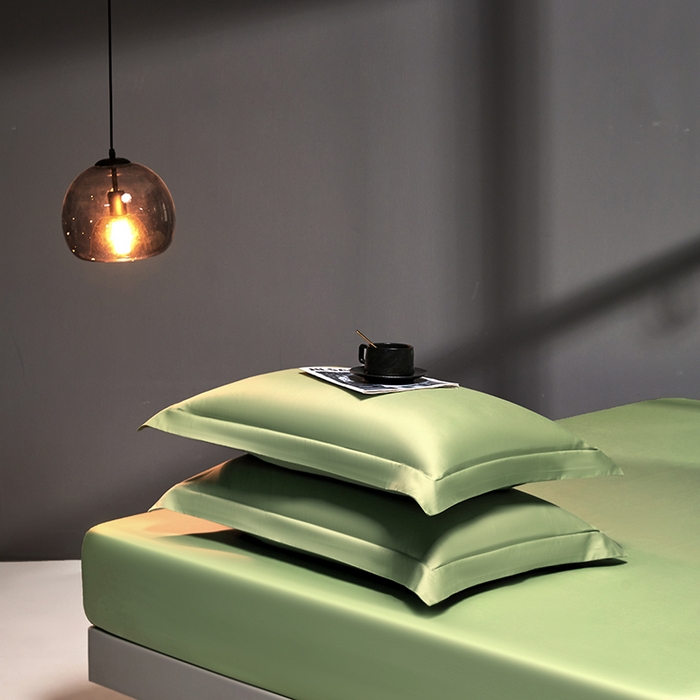 91家纺网 家纺一手货源 找家纺 秀色2025新款高端纯棉床笠单件全棉全包床套三件套100s新疆长绒棉酒店床垫保护套 梦易-艾绿