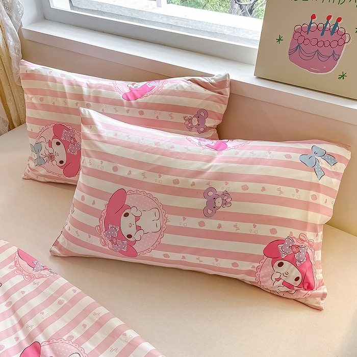 91家纺网 家纺一手货源 找家纺 金爱家2025新款A类三丽鸥正版授权高品质牛奶丝软糯针织棉大豆夏被系列详情 针织棉三丽鸥-粉粉美乐蒂