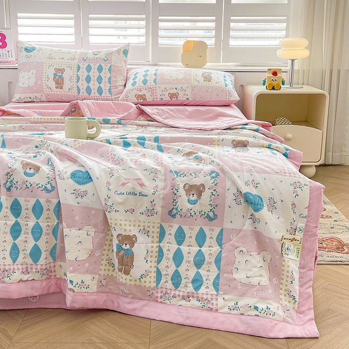 91家纺网 家纺一手货源 找家纺 思雅庭 2025新款里外全棉夏被新疆棉花夏凉被空调被 格子物语