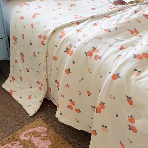 91家纺网 家纺一手货源 找家纺 名兮家居 2025新款针织棉夏凉被 大桔大利