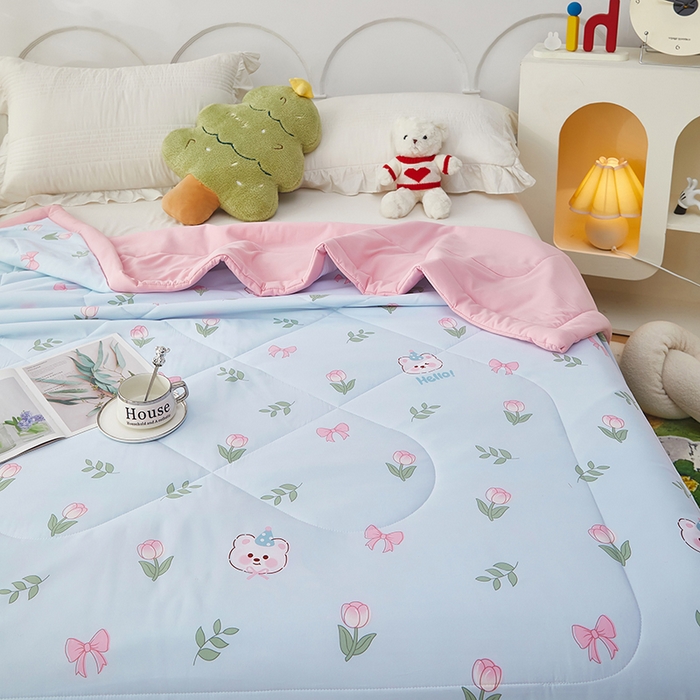 91家纺网 家纺一手货源 找家纺 中国龙家纺 2025新款舒爽柔小棉夏被被子被芯 温妮小熊