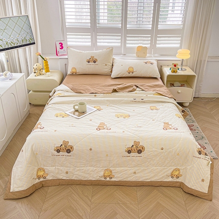 思雅庭 2025新款里外全棉夏被新疆棉花夏凉被空调被 小熊嘟嘟