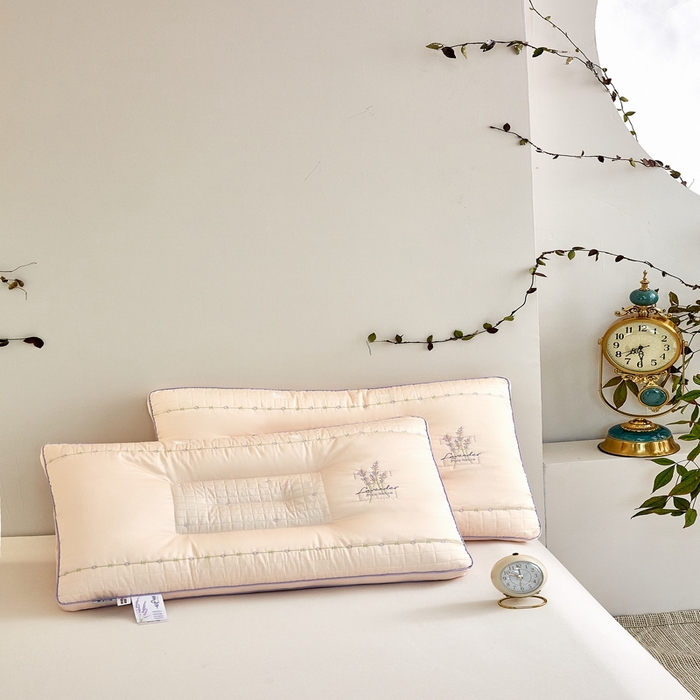 91家纺网 家纺一手货源 找家纺 爱尚家枕芯 2025新款薰衣草舒适承托养颈枕枕头枕芯 粉（48*74cm/只）