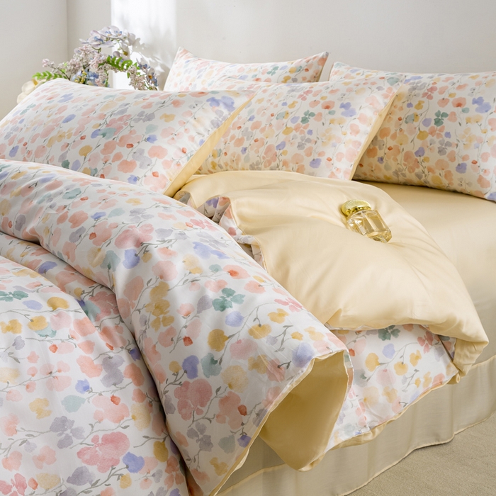 91家纺网 家纺一手货源 找家纺 帅露家纺 2025新款50S莱赛尔天丝印花四件套 含依