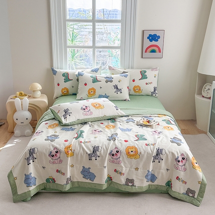 91家纺网 家纺一手货源 找家纺 （总）瑜珠家纺 2025新款里外全棉棉花夏被四件套纯棉夏凉被空调被夏季薄被子