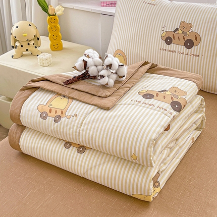 91家纺网 家纺一手货源 找家纺 思雅庭 2025新款里外全棉夏被新疆棉花夏凉被空调被 小熊嘟嘟