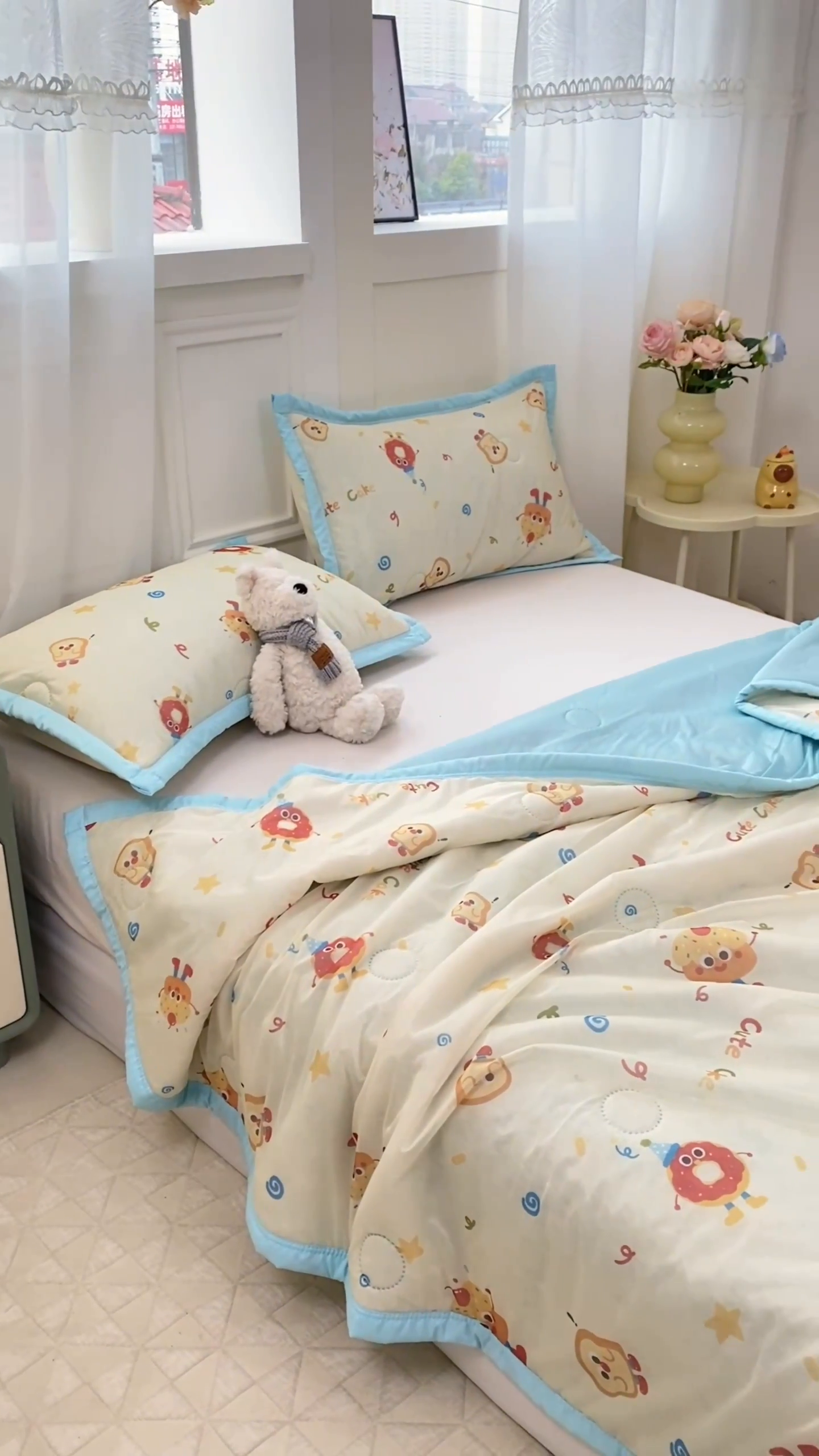 91家纺网 家纺一手货源 找家纺 顺顺家纺 2025新款凉感丝印花夏被空调被 马克吐司