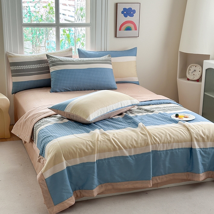 91家纺网 家纺一手货源 找家纺 瑜珠家纺 2025新款里外全棉棉花夏被 安东尼