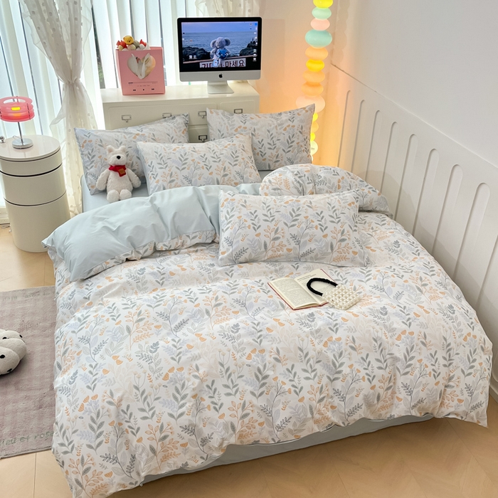 91家纺网 家纺一手货源 找家纺 仔仔熊 2025新款全棉印花四件套 叶知夏