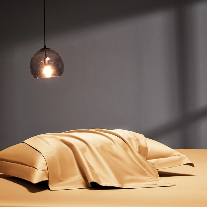 91家纺网 家纺一手货源 找家纺 秀色2025新款高端纯棉床笠单件全棉全包床套三件套100s新疆长绒棉酒店床垫保护套 梦易-南瓜橘