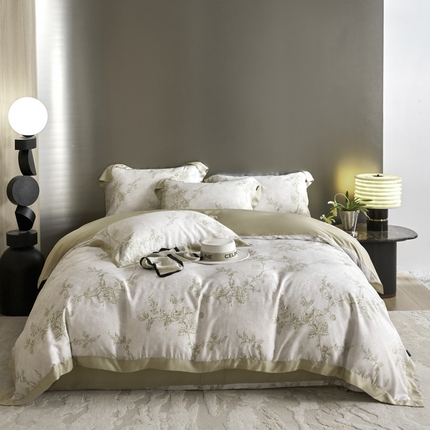 91家纺网 家纺一手货源 找家纺 （总）薏思家纺 2025新款50支莱赛尔天丝数码印花夏被+四件套（礼盒包装）