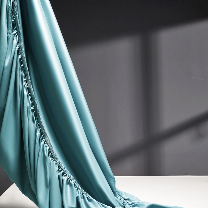 91家纺网 家纺一手货源 找家纺 秀色2025新款高端纯棉床笠单件全棉全包床套三件套100s新疆长绒棉酒店床垫保护套 梦易-雾霾蓝