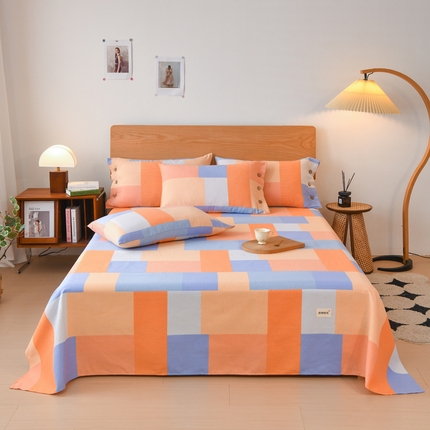 91家纺网 家纺一手货源 找家纺 （总）仟网汇 2025新款活性印染无印纽扣原棉老粗布三件套