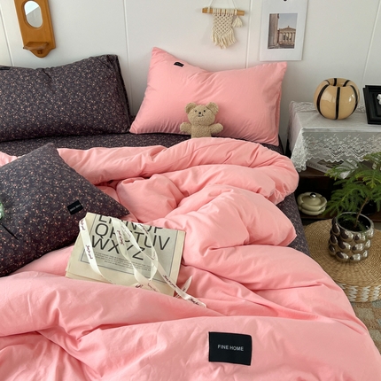 91家纺网 家纺一手货源 找家纺 （总）亿品家纺 2025新款水洗棉复古风格四件套