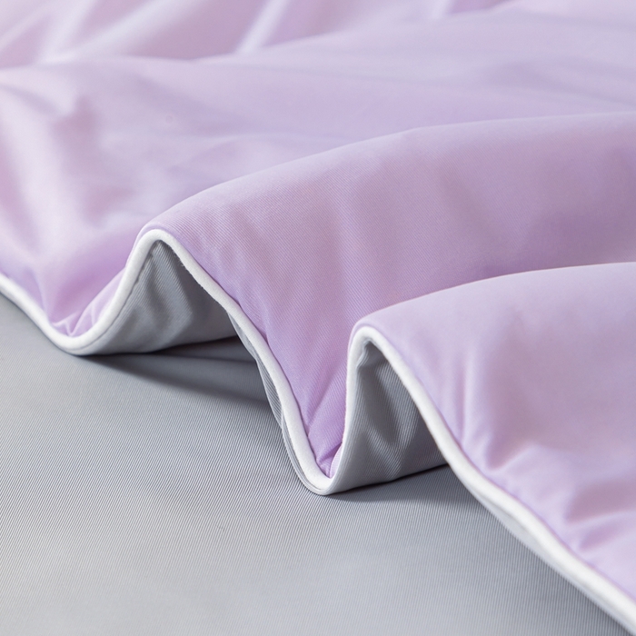 91家纺网 家纺一手货源 找家纺 潮邦家居 2025新款凉感丝夏被夏凉被空调被 梦幻紫拼灰