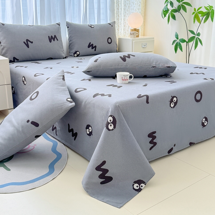 91家纺网 家纺一手货源 找家纺 仟网汇 2025新款老粗布床单粗布凉席老粗布单床单枕套单品 精灵小球