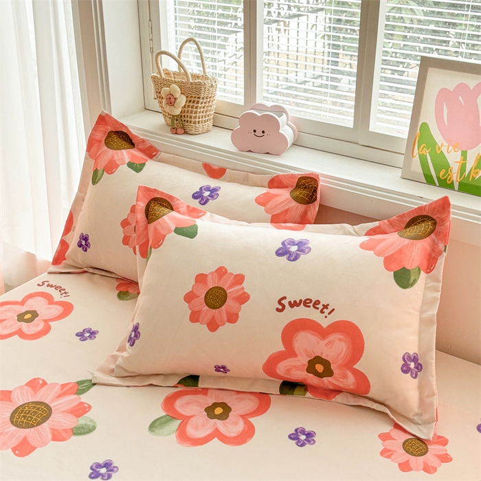 91家纺网 家纺一手货源 找家纺  爱一个家 2025新款植物羊绒四件套 玫香怡人