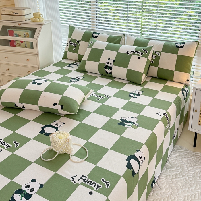 91家纺网 家纺一手货源 找家纺 仟网汇 2025新款老粗布床单粗布凉席老粗布单床单枕套单品 熊猫格