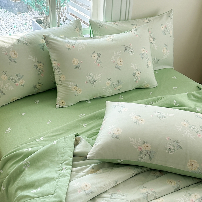 91家纺网 家纺一手货源 找家纺 瑜珠家纺 2025新款里外全棉棉花夏被 千羽花信