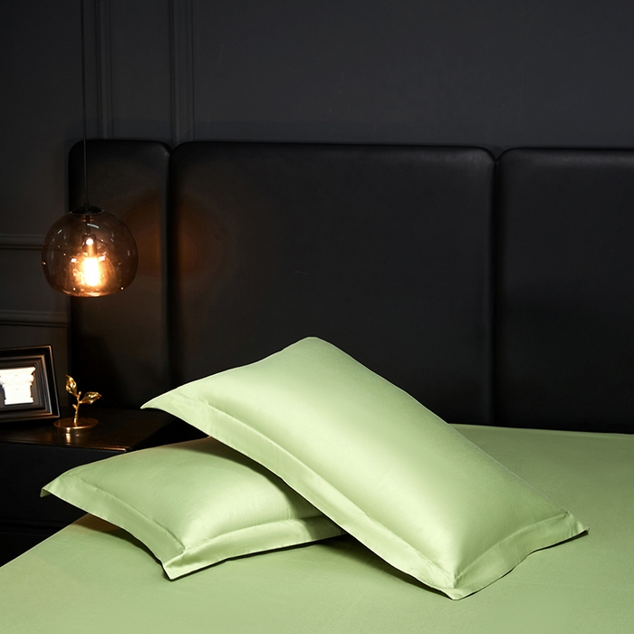 91家纺网 家纺一手货源 找家纺 秀色2025新款A类高端100s新疆长绒棉纯棉床单单件全棉单人贡缎加厚被单三件套 莫奈-艾绿