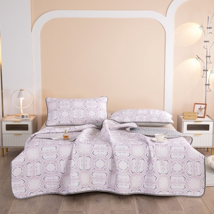 美丽折2025夏季新品高端加厚全冰丝生物基乳胶凉席三件套 水洗天然乳胶凉席 溢彩