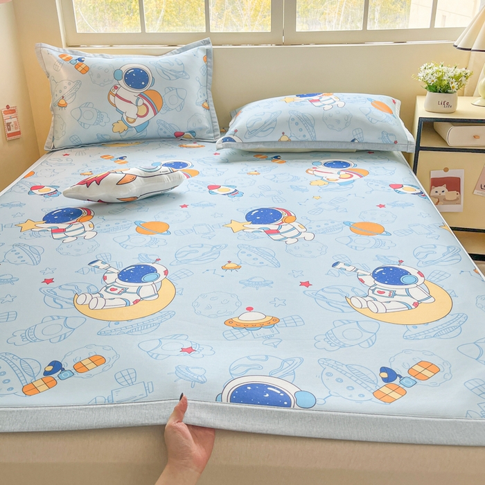 91家纺网 家纺一手货源 找家纺 （总）博雅 2025新款独家版权A类大版数码印花1200D冰丝凉席