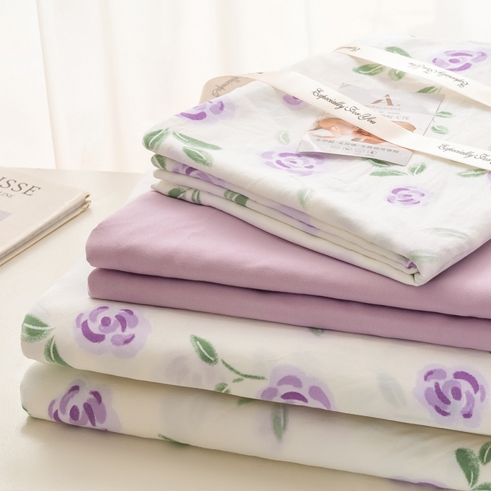 91家纺网 家纺一手货源 找家纺 【提供买家秀】2025直播云感皱皱棉四件套水洗棉简约风小碎花被套床笠三件套-细节图 一帘幽梦