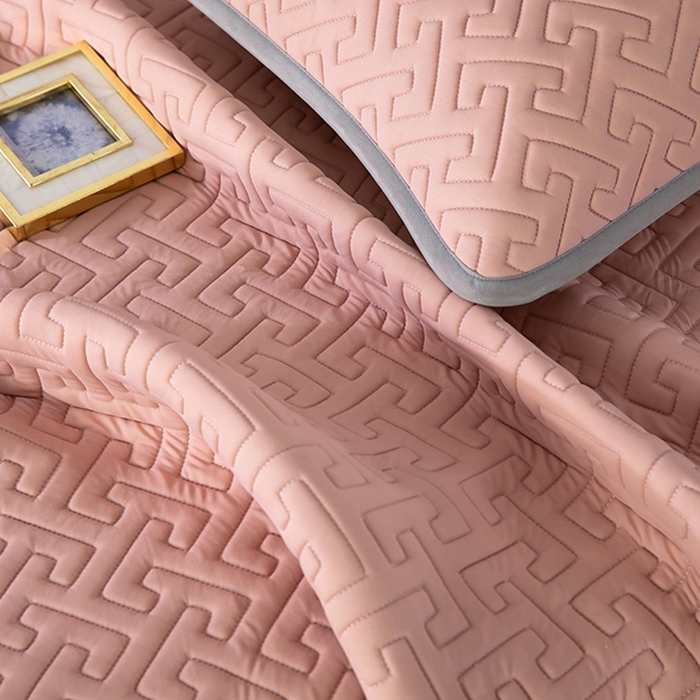 91家纺网 家纺一手货源 找家纺 美丽折2025夏季新品高端加厚全冰丝生物基乳胶凉席三件套 水洗天然乳胶凉席 豆沙T