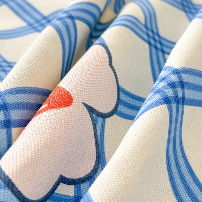 91家纺网 家纺一手货源 找家纺 仟网汇 2025新款老粗布床单粗布凉席老粗布单床单枕套单品 蓝格草莓