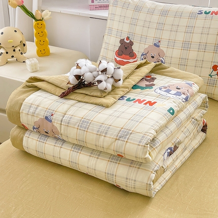 91家纺网 家纺一手货源 找家纺 思雅庭 2025新款里外全棉夏被新疆棉花夏凉被空调被 蛋糕狗