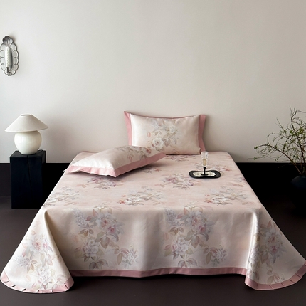 91家纺网 家纺一手货源 找家纺 （总）三味舒屋 2025新款雅奢系列数码印花冰丝床单凉席三件套