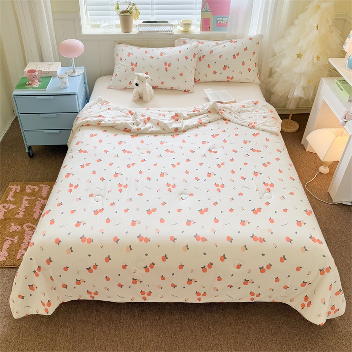 91家纺网 家纺一手货源 找家纺 名兮家居 2025新款针织棉夏凉被 大桔大利