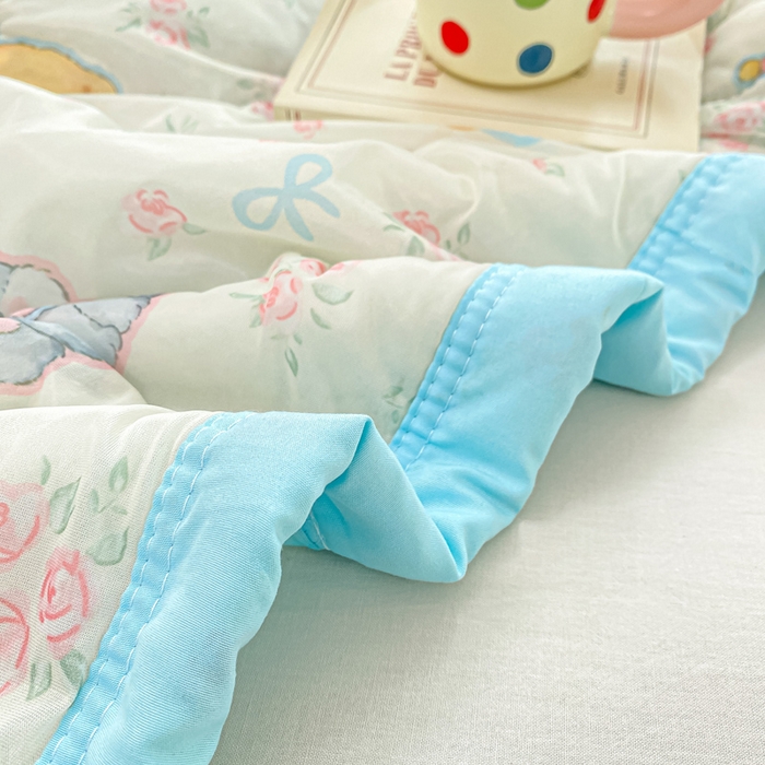 91家纺网 家纺一手货源 找家纺 顺顺家纺 2025新款凉感丝印花夏被空调被 萌狗乐园