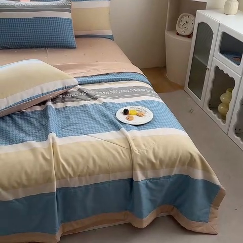 91家纺网 家纺一手货源 找家纺 瑜珠家纺 2025新款里外全棉棉花夏被 安东尼