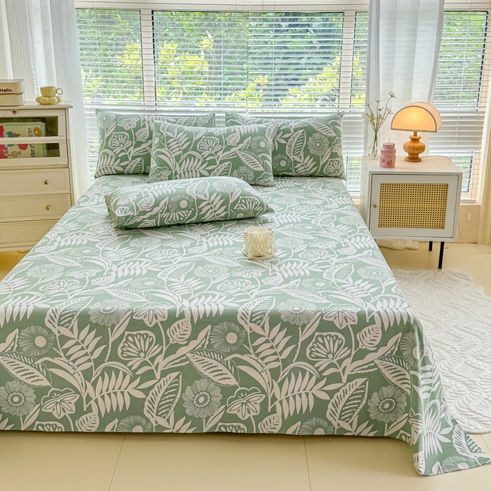 91家纺网 家纺一手货源 找家纺 仟网汇 2025新款老粗布床单粗布凉席老粗布单床单枕套单品 热带风情