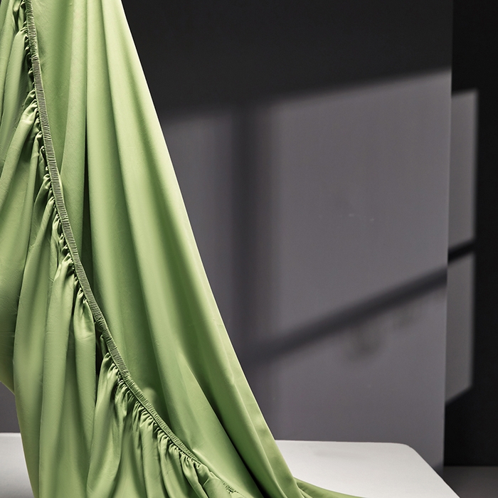 91家纺网 家纺一手货源 找家纺 秀色2025新款高端纯棉床笠单件全棉全包床套三件套100s新疆长绒棉酒店床垫保护套 梦易-艾绿