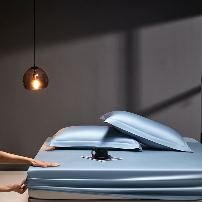 91家纺网 家纺一手货源 找家纺 秀色2025新款高端纯棉床笠单件全棉全包床套三件套100s新疆长绒棉酒店床垫保护套 梦易-郁兰