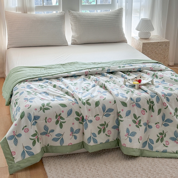 91家纺网 家纺一手货源 找家纺 瑜珠家纺 2025新款里外全棉棉花夏被 花样年华