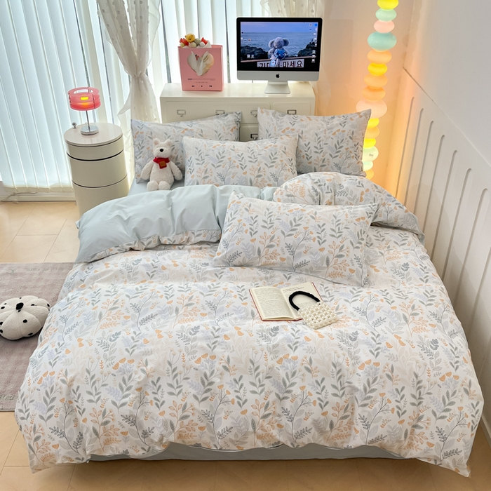 91家纺网 家纺一手货源 找家纺 仔仔熊 2025新款全棉印花四件套 叶知夏