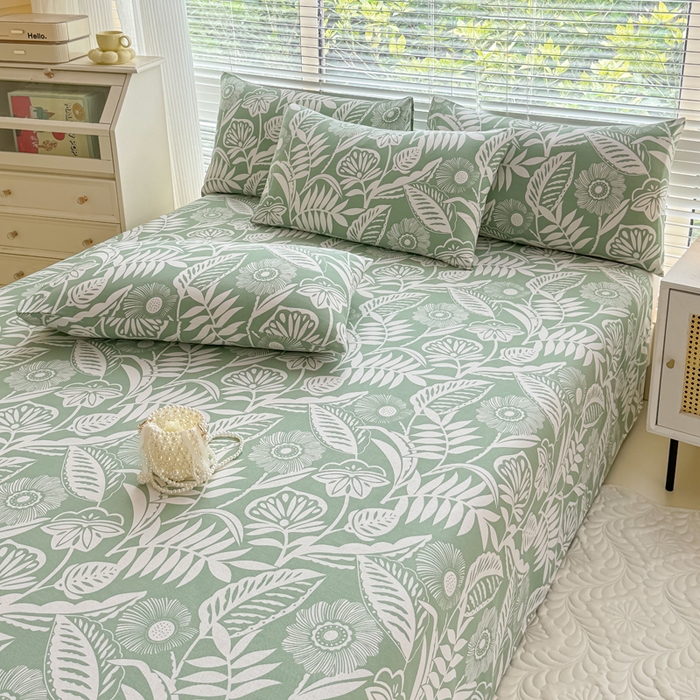 91家纺网 家纺一手货源 找家纺 仟网汇 2025新款老粗布床单粗布凉席老粗布单床单枕套单品 热带风情