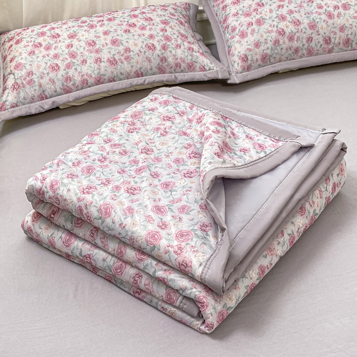 91家纺网 家纺一手货源 找家纺 顺顺家纺 2025新款凉感丝印花夏被空调被 夏夜花语