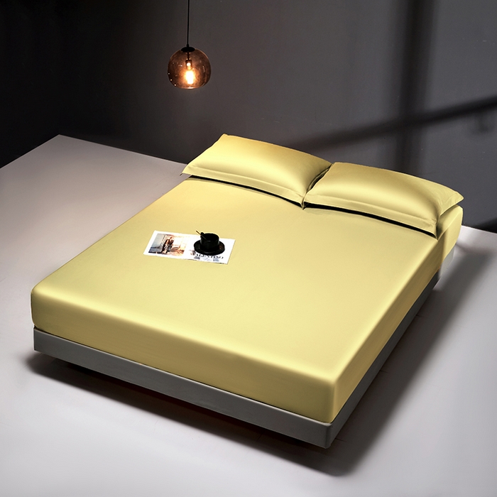 91家纺网 家纺一手货源 找家纺 秀色2025新款高端纯棉床笠单件全棉全包床套三件套100s新疆长绒棉酒店床垫保护套 梦易-奶茶米