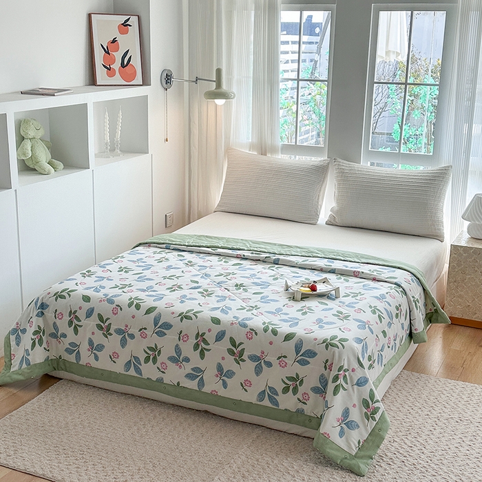 91家纺网 家纺一手货源 找家纺 瑜珠家纺 2025新款里外全棉棉花夏被 花样年华