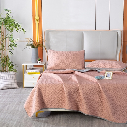 美丽折2025夏季新品高端加厚全冰丝生物基乳胶凉席三件套 水洗天然乳胶凉席 豆沙T