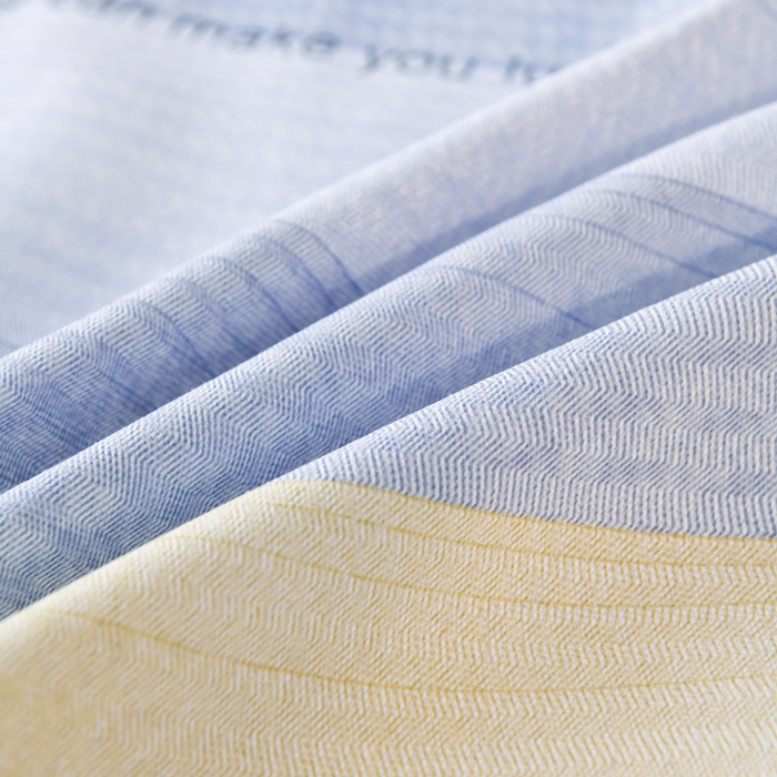 91家纺网 家纺一手货源 找家纺 仟网汇 2025新款活性印染无印纽扣原棉老粗布三件套 蓝波纹